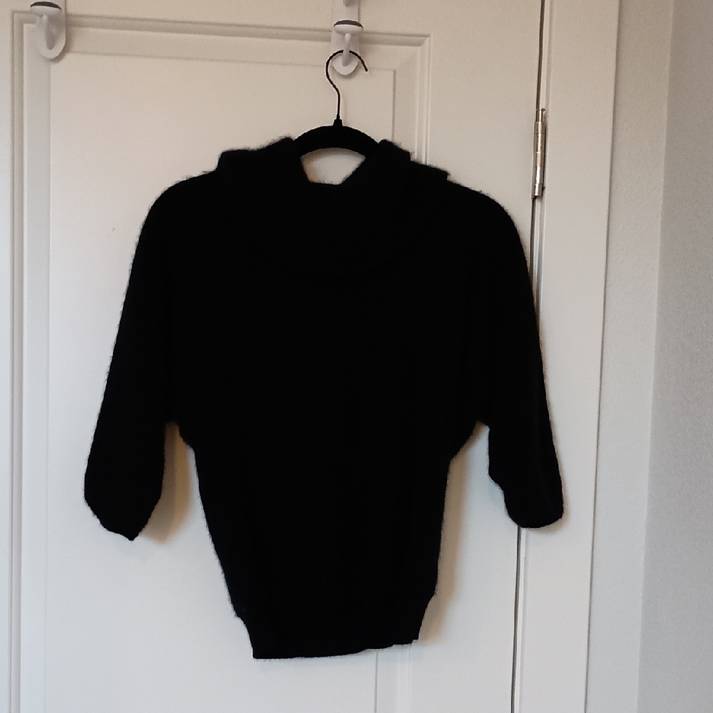 Neiman Marcus Black Cowl Neck Sweater